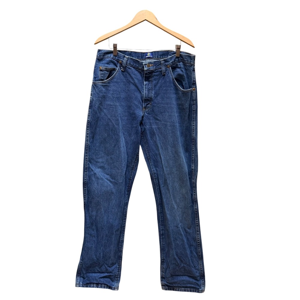 Wrangler Jeans Mens 34x32 Blue 47MWZ Regular Fit Cowboy Cut Western Denim
